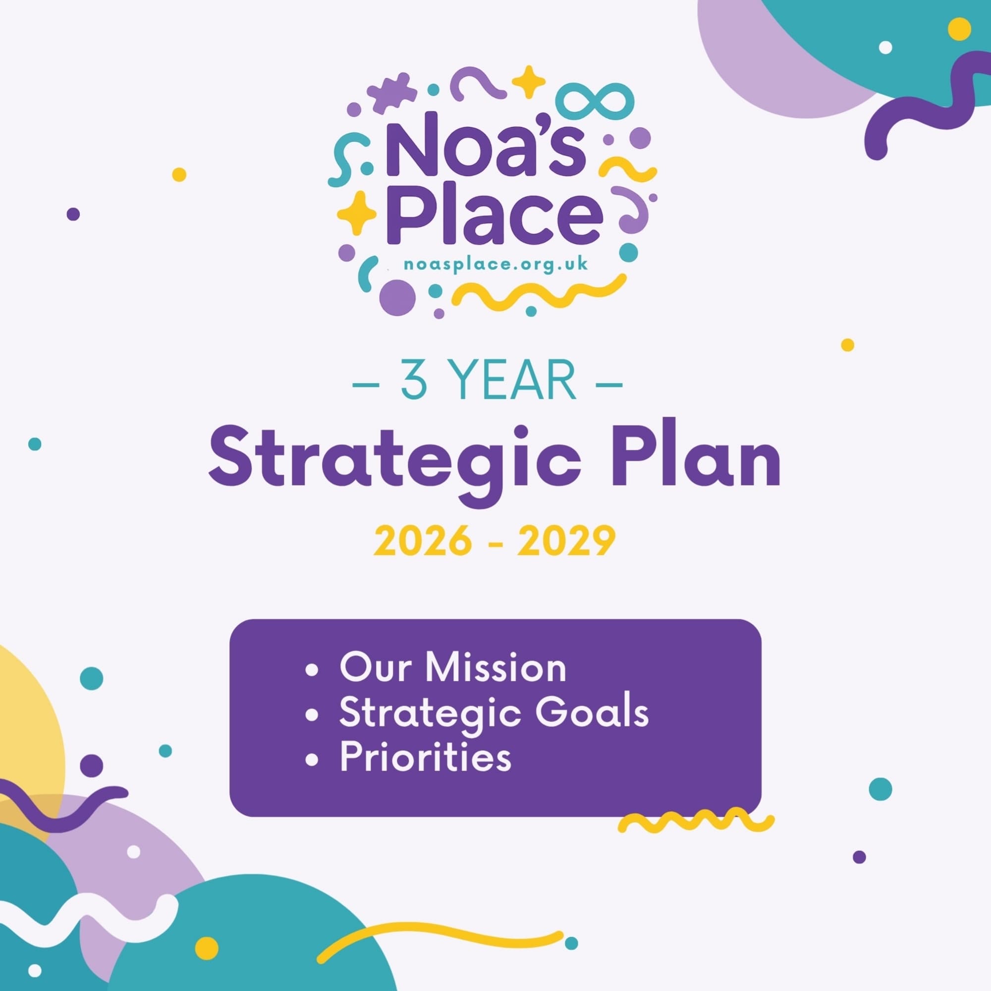 Cover of Noa's Place Strategic Plan 2026 to 2029 booklet
