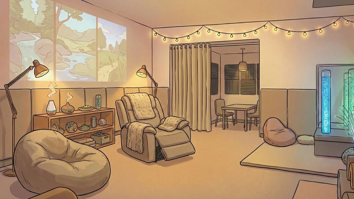 Adult sensory room designed for comfort and stimulation