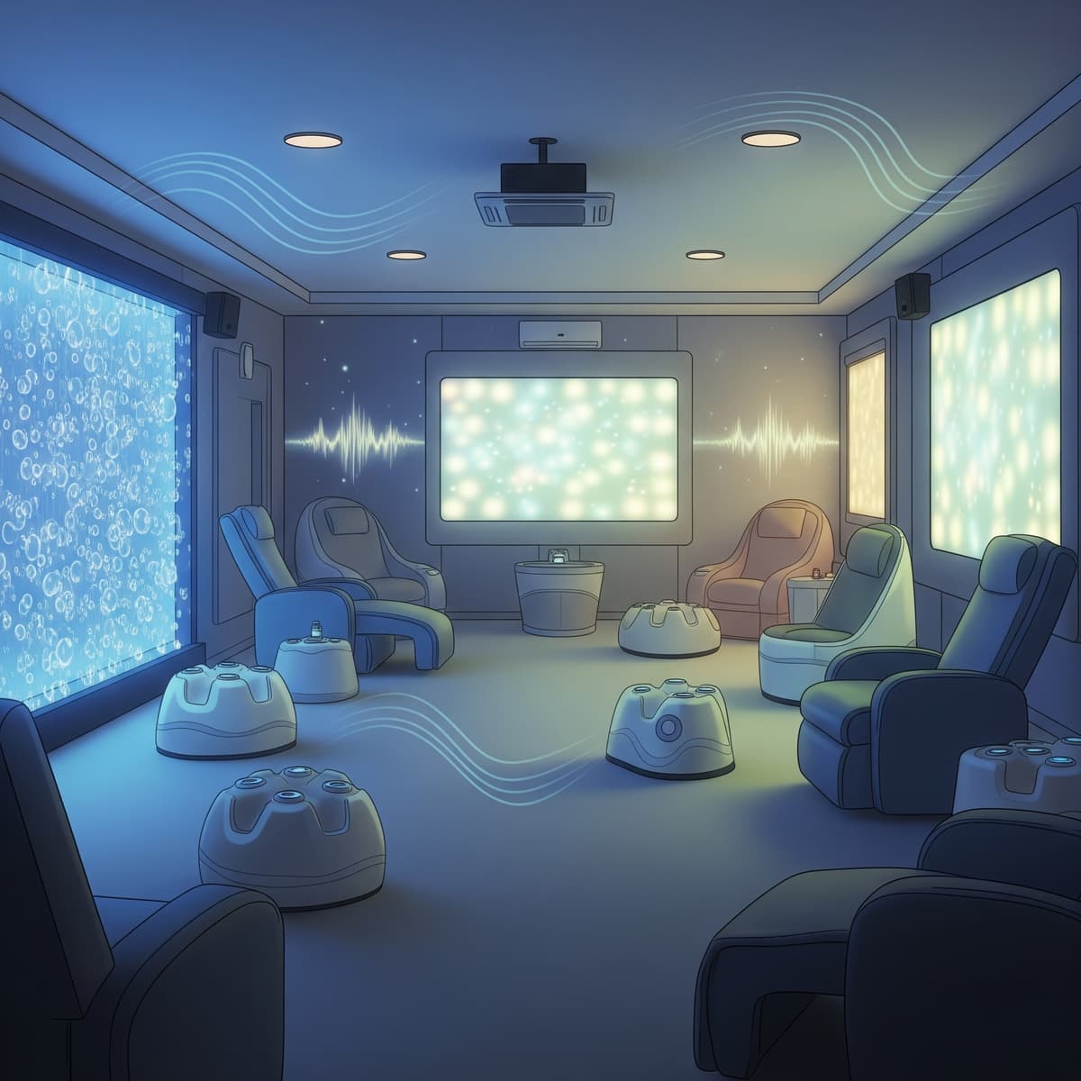 Adult sensory room designed for comfort and stimulation